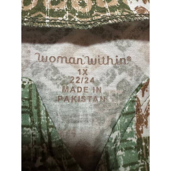 Woman Within Women's Plus Size Print Patchwork Knit Tunic  size 1X 22/24 nwt - Picture 4 of 6